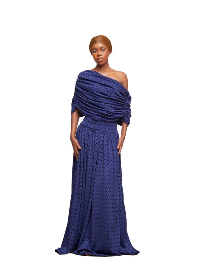 Royal Blue Pleated Gown