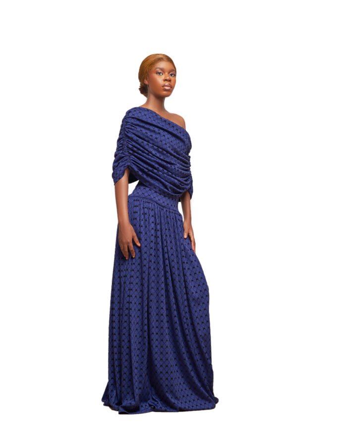 Royal Blue Pleated Gown