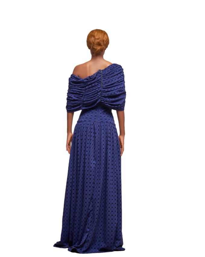 Royal Blue Pleated Gown